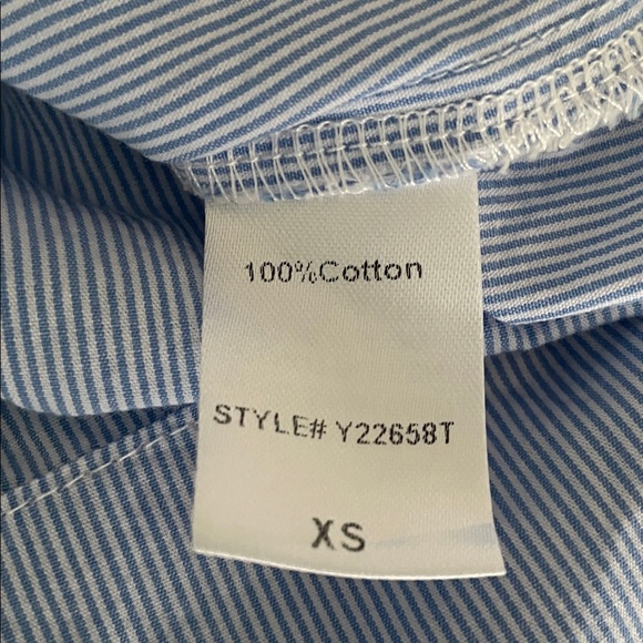 Tuckernuck Blue Pinstripe Popover Tunic Top Blouse Size XS - Picture 4 of 8